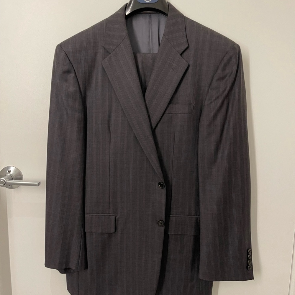 Hickey Freeman Charcoal Pinstripe Suit Jacket - 42R